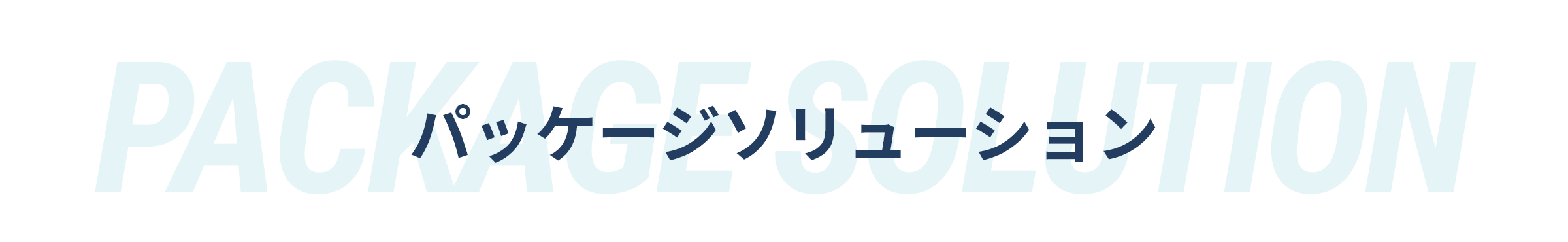PACKAGE SOLUTION パッケージソリューション